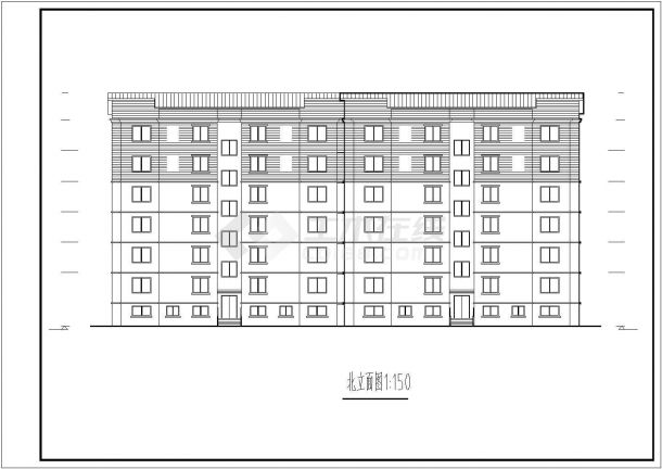 江苏省某地区多层砖CAD混住宅楼方案图-图二