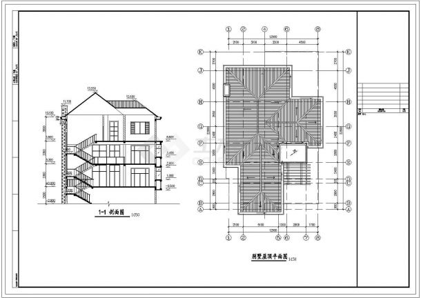 带车库三层时尚新农村自建别墅建筑设计施工图 （全套）-图二