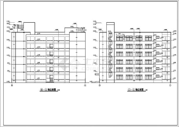 某地六层教育教学楼建筑设计施工图-图二
