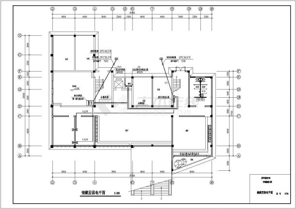 某地区某环保局电气办公楼CAD设计图纸-图二