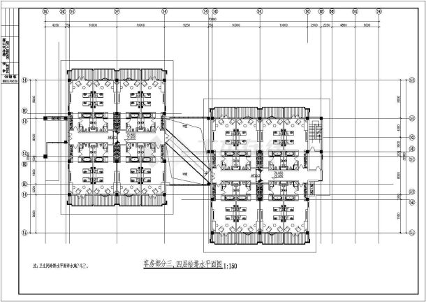 某地区酒店客房水暖设计CAD施工图-图二