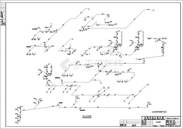 某地区给排水设计系统CAD图（共5张）-图二