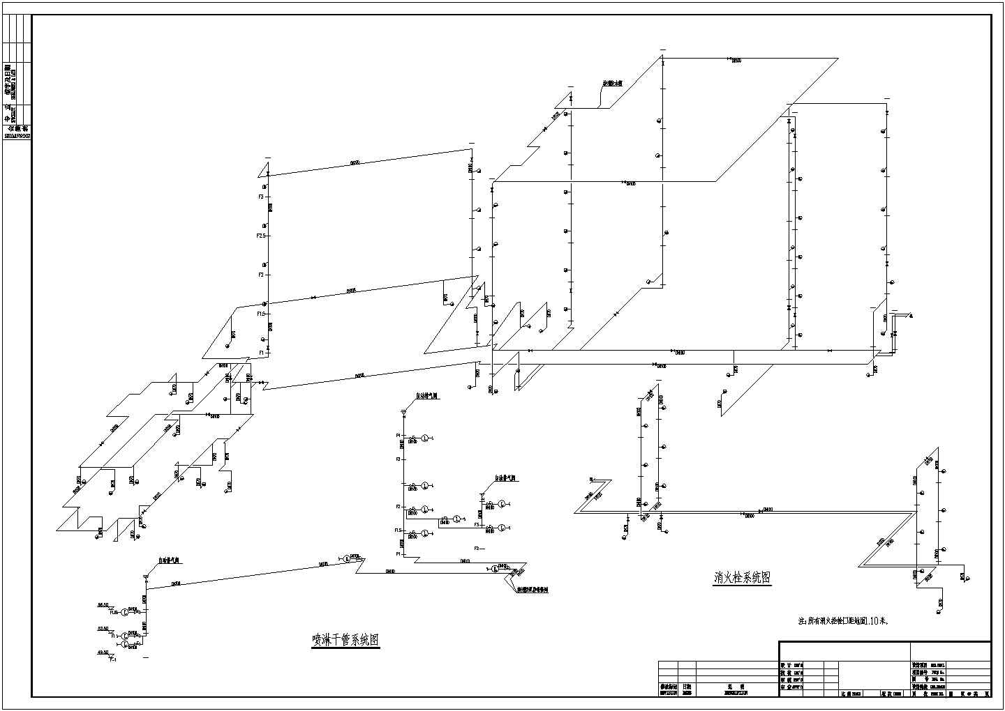 某地区给排水设计系统CAD图（共5张）