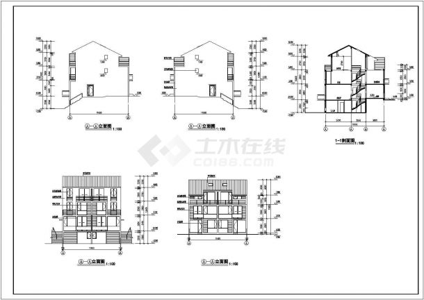 辽宁省某地区三层层住宅CAD建施图-图一