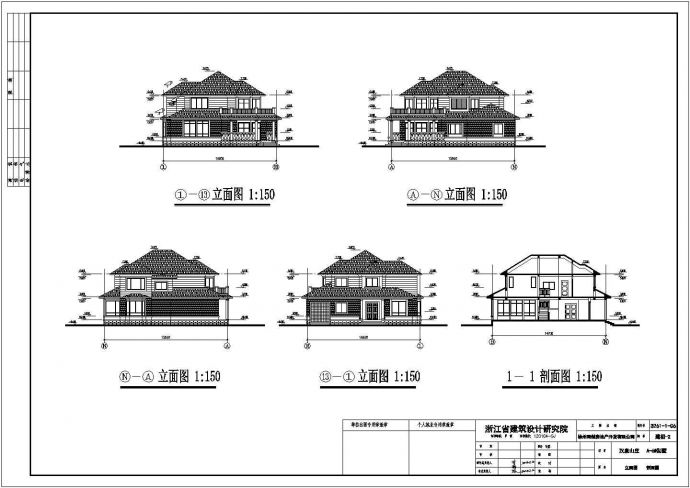 山东省某城镇二层别墅CAD设计图_图1