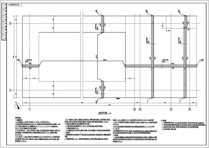 27米跨钢筋混凝土排架结构带附属用房结构设计施工图_图1