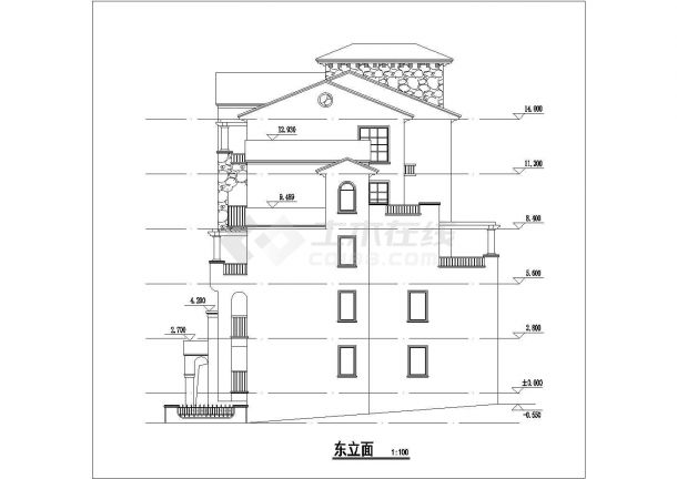 某地区齐全的花园洋房住宅楼cad设计施工图-图二