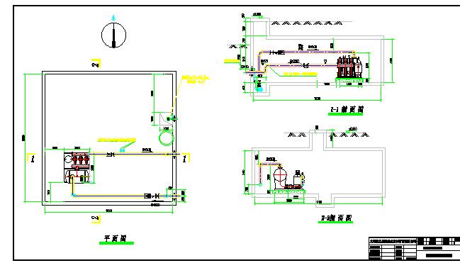 某地区小区泵房给排水设计cad图纸_图1
