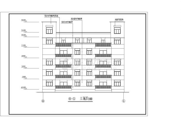 山东省某地区五层建筑节能CAD设计图-图二