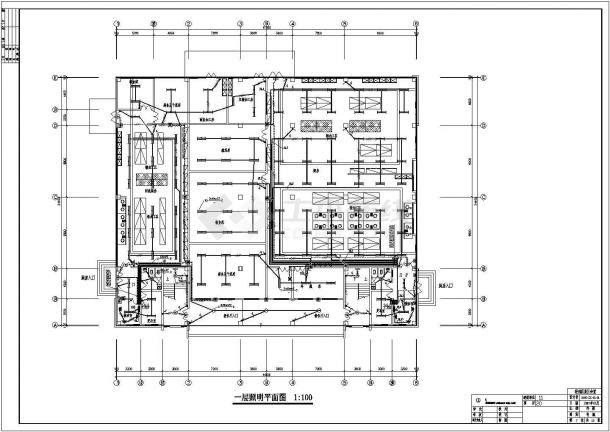某食堂建筑电气设计施工CAD平面图-图一