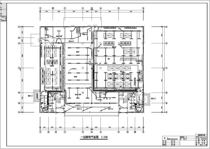 某食堂建筑电气设计施工CAD平面图_图1