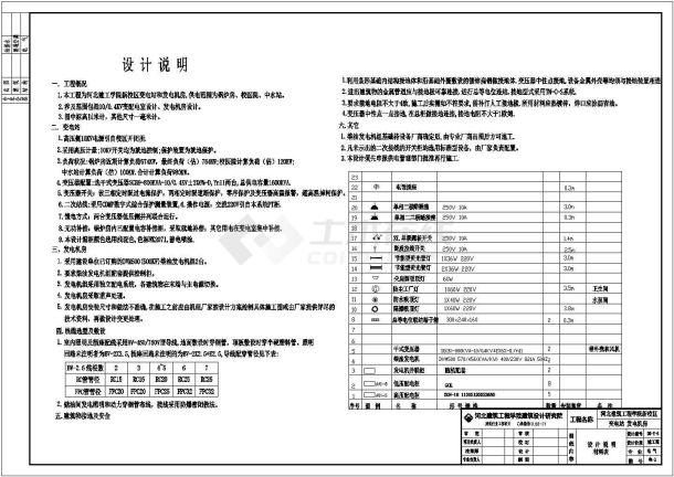 某地区电站、变电所电气及设备12CAD设计图纸-图一