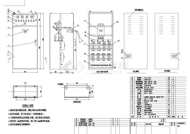 某地区动力柜总装配CAD设计图纸-图一