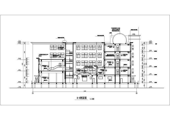 某中学五层教育综合楼建筑施工设计图_图1