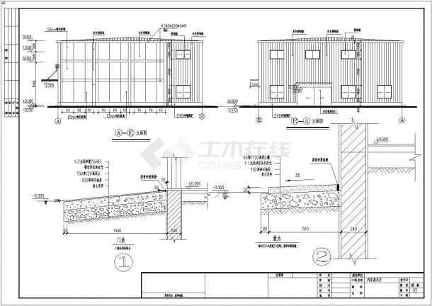 某地区钢结构两层汽车展厅cad设计施工图纸-图一
