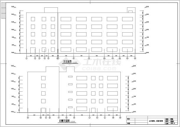 [杭州]某六层办公楼建筑方案设计图-图二