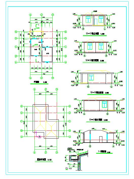 某厂区门卫和厕所建筑设计cad施工图_图1