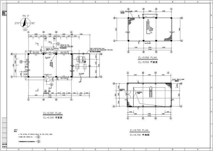 某三层小型工作室全套建筑结构施工图_图1