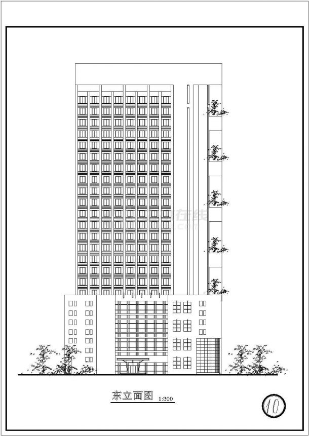 某地区景区宾馆大楼方案施工CAD图-图二