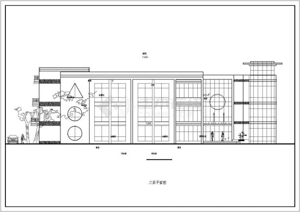 某地区九班幼儿园社区服务中心建筑CAD设计图纸-图一