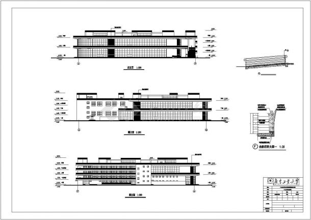 广东工业大学饭堂cad施工图-图一