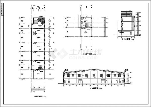 四川省某地区办公加厂房建筑方案设计图-图二