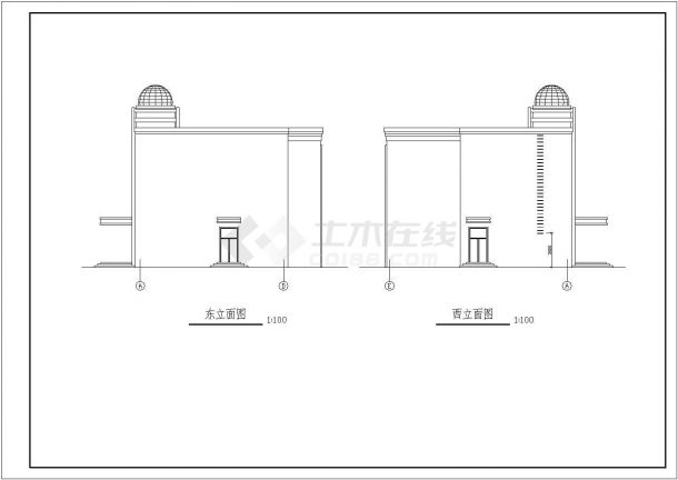 某地区某农村小学教学楼CAD设计图纸-图二