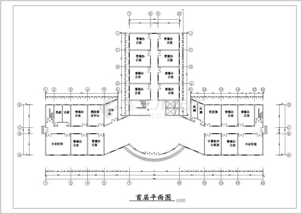 某地区某学校行政大楼建筑CAD设计图纸-图一