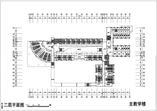 某地区某学校建筑单体施工CAD设计图纸-图二