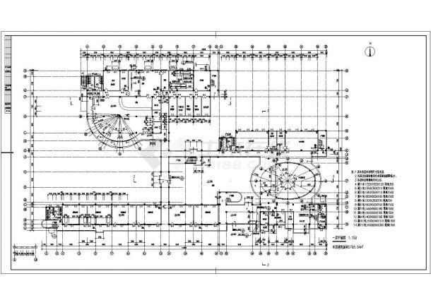 某地区某学校综合楼平面CAD设计图纸-图二