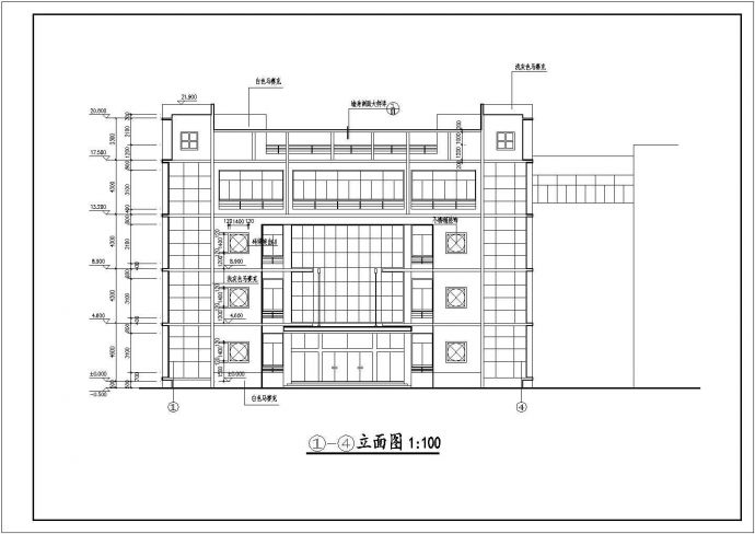 某厂办公楼全套建筑设计施工CAD图_图1