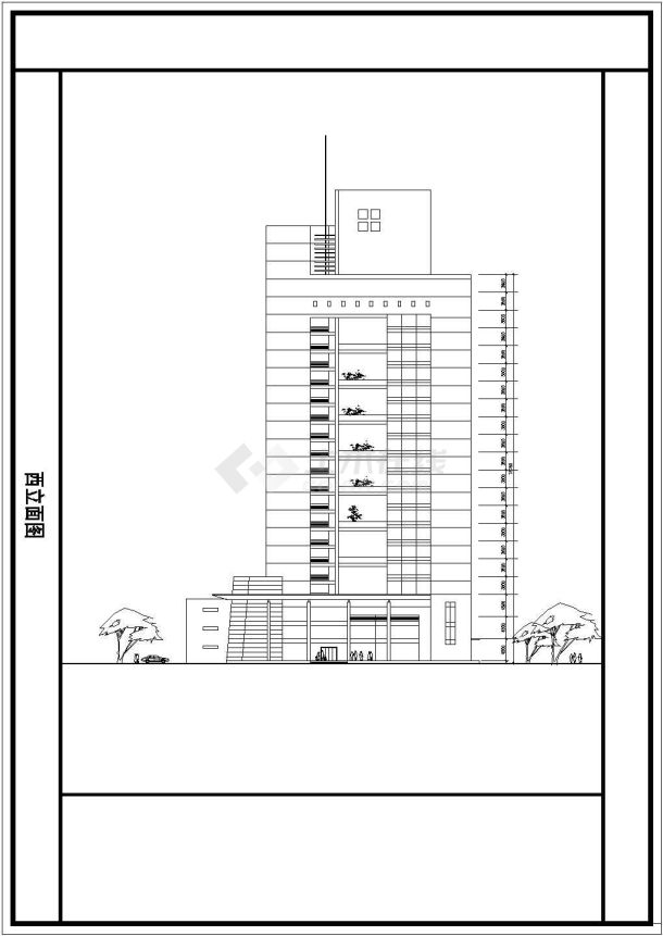 某二十一层高档办公楼建筑设计方案图-图一