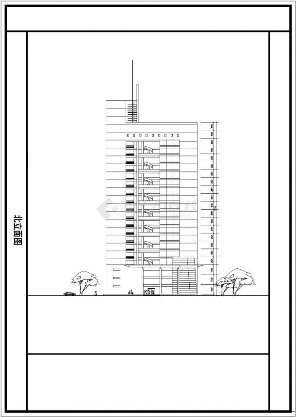 某二十一层高档办公楼建筑设计方案图-图二