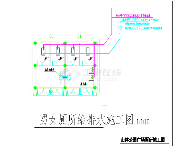 某路段直埋热力管网cad图纸-图一