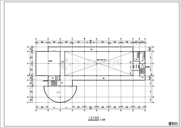 某地区餐饮娱乐城大楼建筑方案CAD图-图二