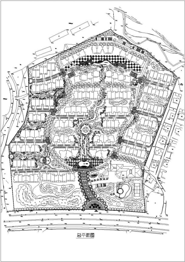 某地区小区整套规划总平面cad设计图纸-图一
