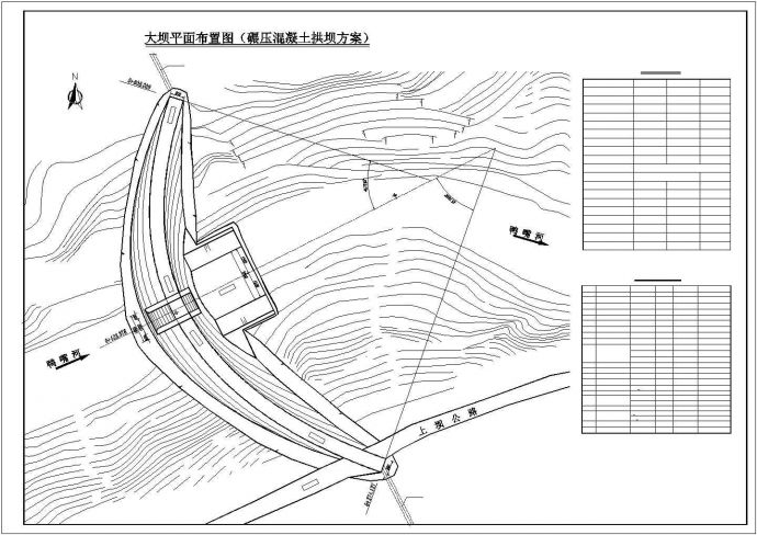 某工程投标大坝结构设计cad施工图_图1