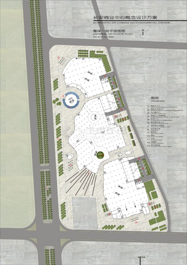 现代风格商业街地块规划及单体设计方案文本（jpg图片）-图二