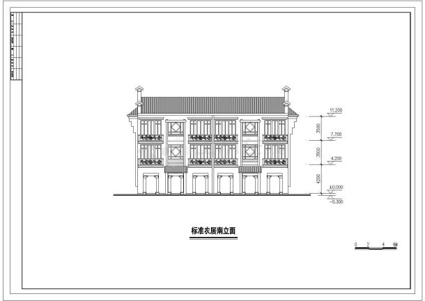 古建商业街住宅建筑设计平立面图（共6张）-图一