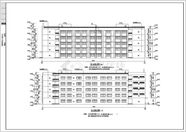 某地区中学教学楼建筑施工图(总图)-图二