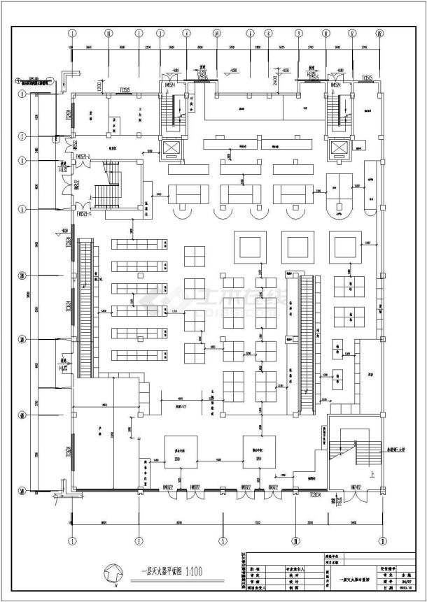 某大型超市建筑全套消防设计施工图纸-图一