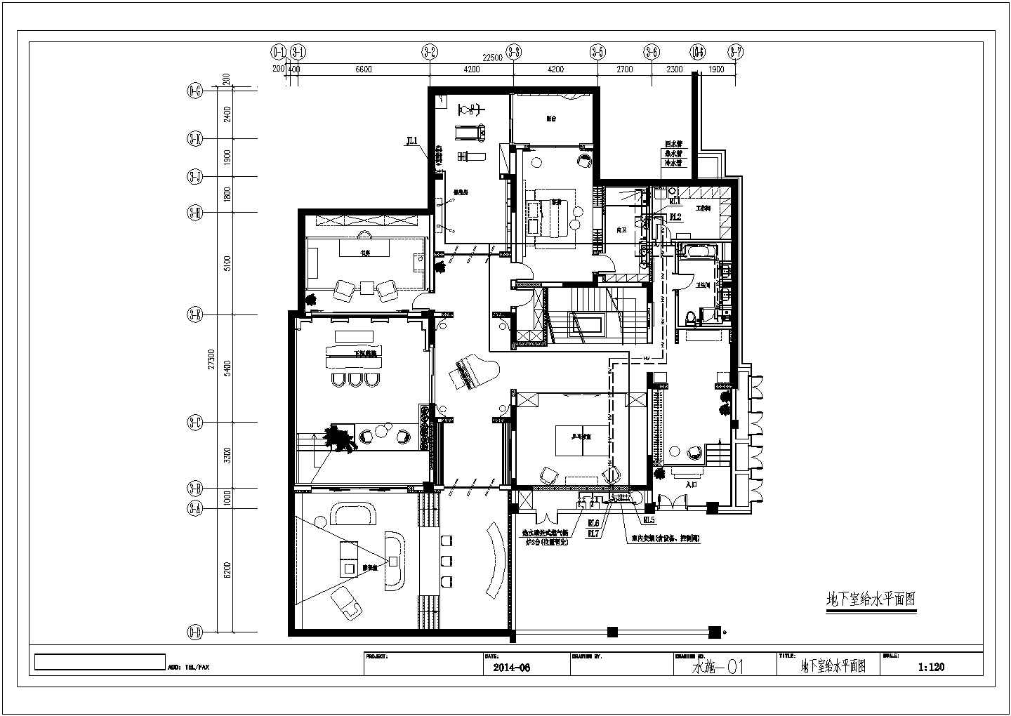 二层别墅给排水施工图（含地下室)