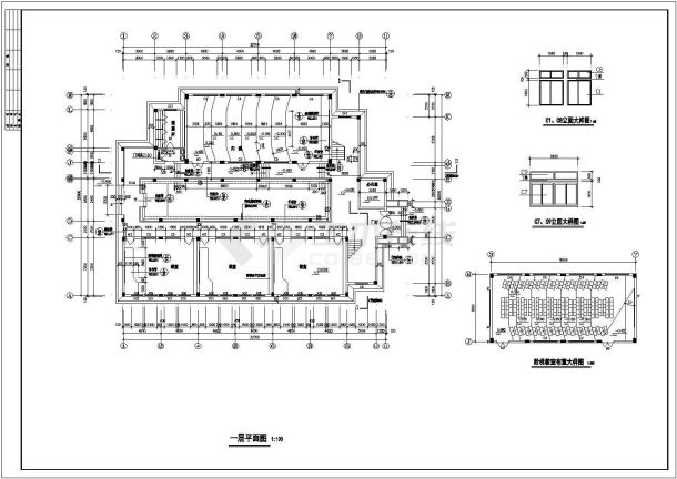 某地区医学院教学楼建筑施工CAD设计图纸-图一