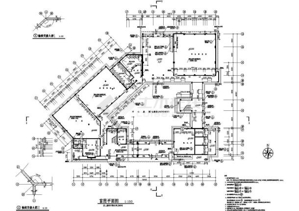 某地区艺术楼建筑设计全套CAD设计图纸-图二