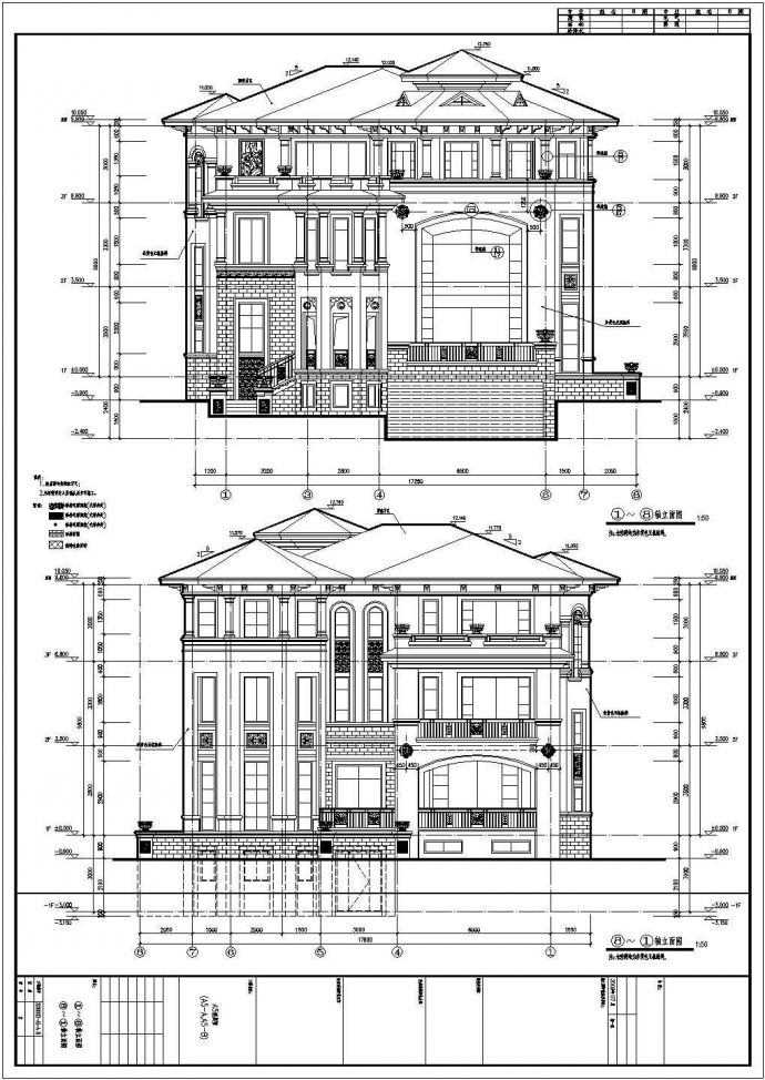 某地欧式别墅全套建筑设计施工图_图1