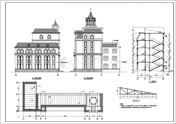 某市市政建筑结构cad全套设计施工图纸-图二