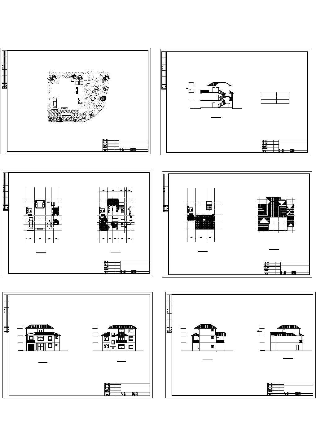 南方某别墅建筑结构方案设计施工图纸