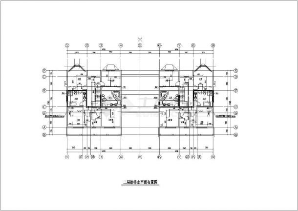 某木结构别墅全套给排水施工CAD图纸-图一