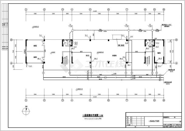 某重点小学扩建工程给排水施工图纸-图一