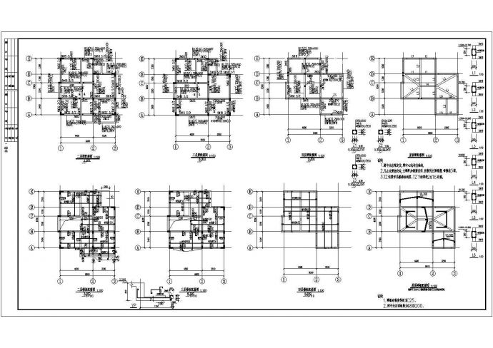 某四层框架别墅住宅建筑结构施工图_图1
